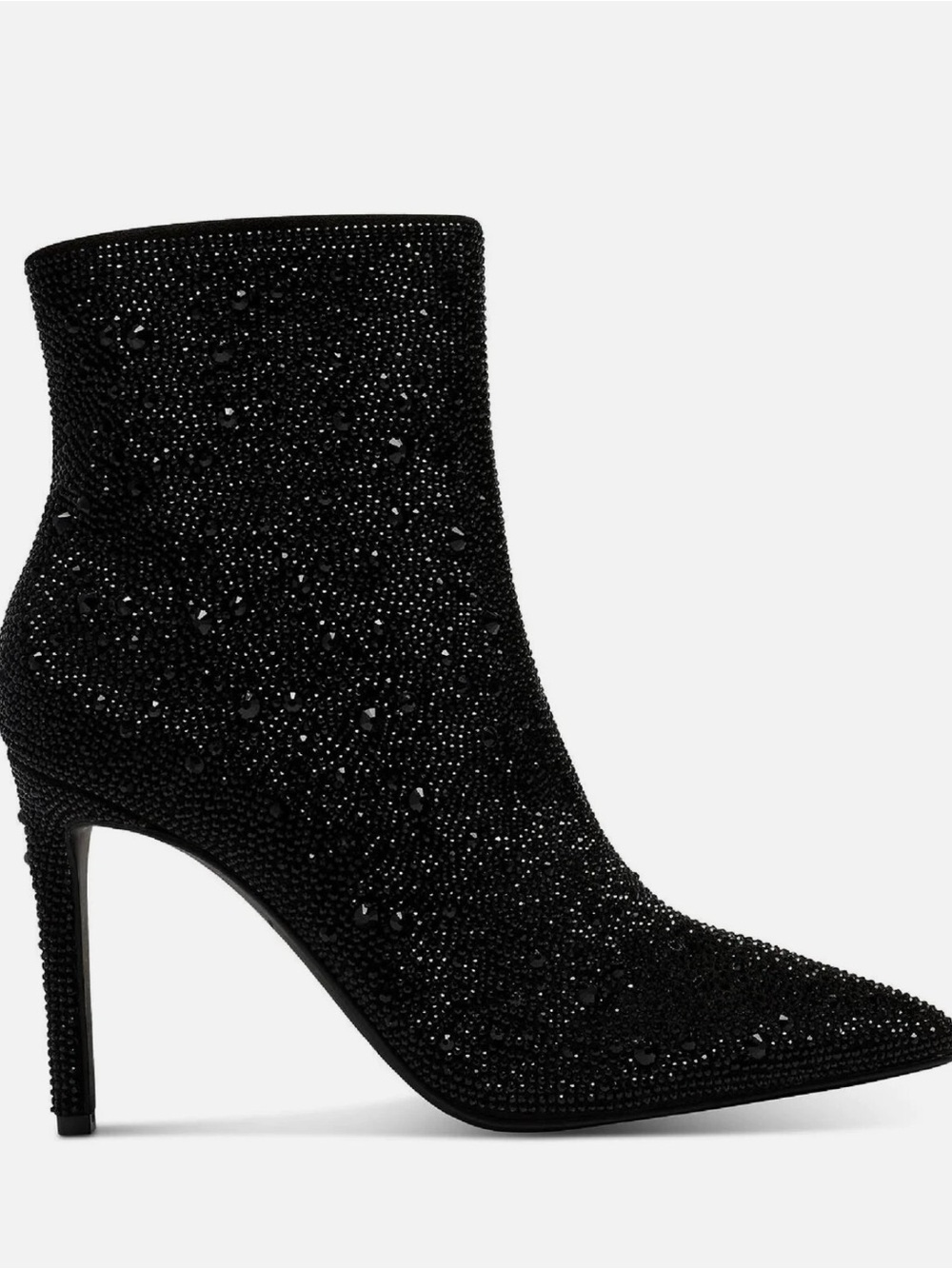 INC International Concepts Black Crystal-Strewn Pointed Toe Ankle Boots